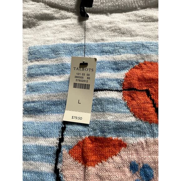 Talbots Spritzer Boatneck Pullover Gray Knit Top Large Retro Clean Girl Capsule - Picture 4 of 8